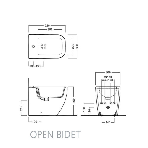 Bidet a terra filo muro monoforo Bianca bianco lucido - Hatria | Megli