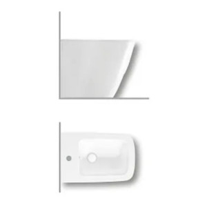 Bidet a terra filo muro monoforo Bianca bianco lucido - Hatria | Megli 2