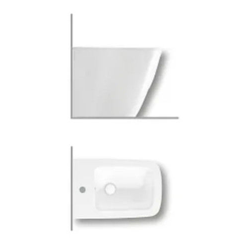 Bidet a terra filo muro monoforo Bianca bianco lucido - Hatria | Megli