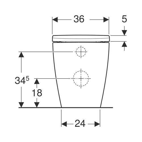 Vaso WC filo muro Icon bianco lucido con sedile - Geberit | Meglioalge