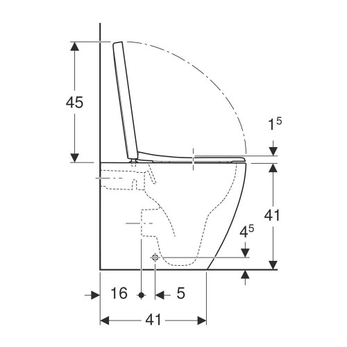 Vaso WC filo muro Icon bianco lucido con sedile - Geberit | Meglioalge