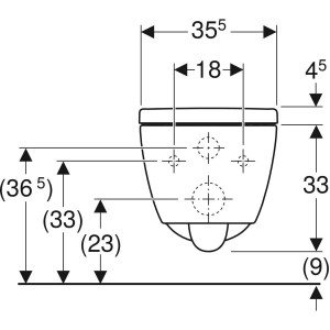 Vaso WC sospeso Rimfree® Icon bianco lucido con sedile - Geberit 2