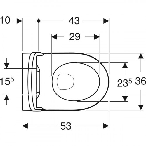 Vaso WC sospeso Rimfree® Icon bianco lucido con sedile - Geberit