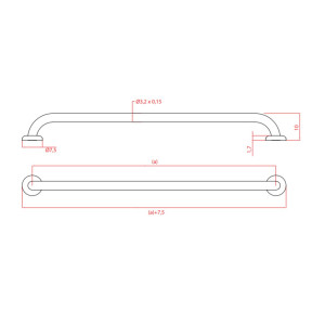 Maniglia di sicurezza 60 cm bianca - Goman 2
