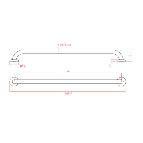 Maniglia di sicurezza 60 cm bianca - Goman