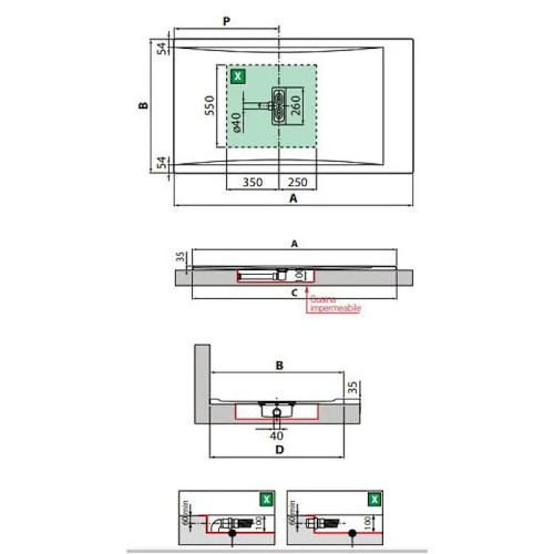 Piatto doccia 160x70 cm Custom Touch bianco opaco - Novellini
