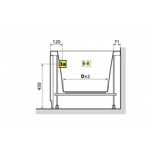 Vasca da bagno standard da incasso con telaio 170x70 cm Calos 2.0 bian