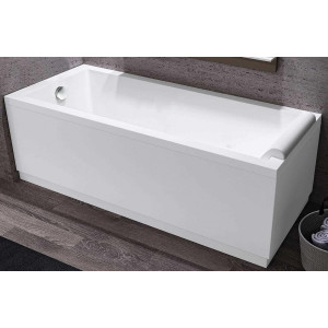 Vasca da bagno 180x80 cm standard da incasso con telaio Calos 2,0 bian