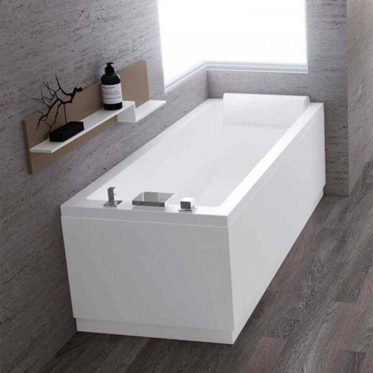 Vasca da bagno 180x80 cm standard da incasso con telaio Calos 2,0 bian