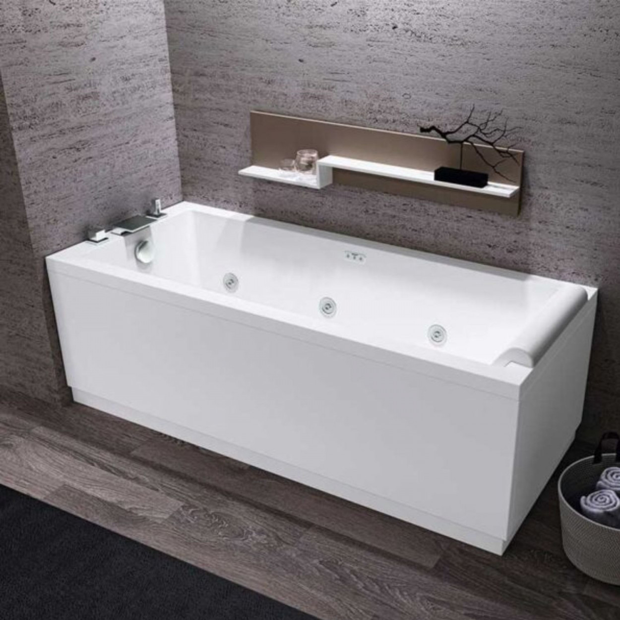 Vasca da bagno 180x80 cm Calos 2.0 Hydro bianco lucido - Novellini