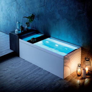 Vasca da bagno 170x70 cm Divina Hydro Plus con rubinetteria bianco luc