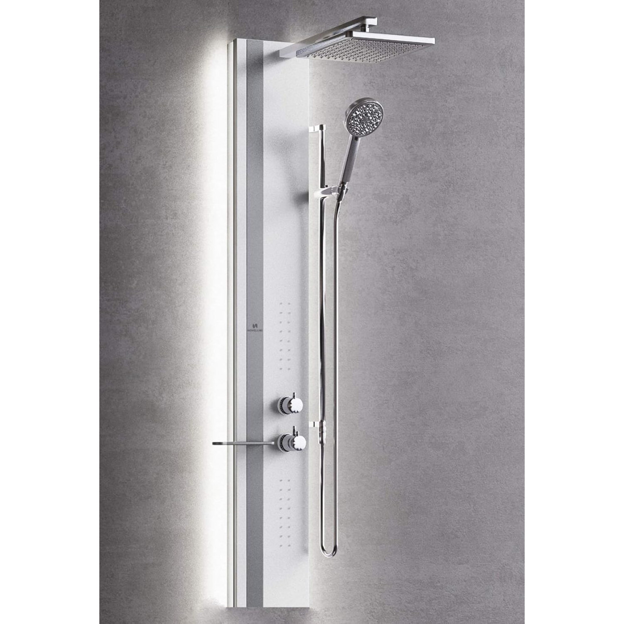 Colonna doccia 22x7,5xh150 cm con termostatico Line 2 bianco opaco - N