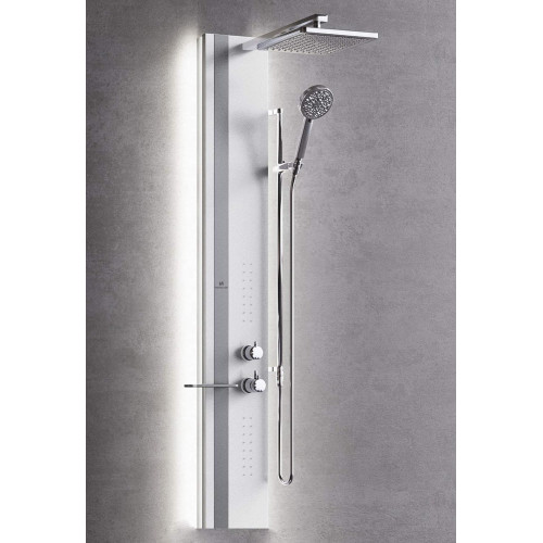 Colonna doccia 22x7,5xh150 cm con termostatico Line 2 bianco opaco - N