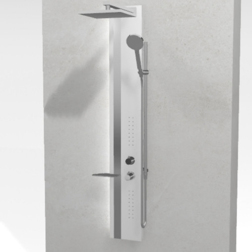 Colonna doccia 22x7,5xh150 cm con termostatico Line 2 bianco opaco - N