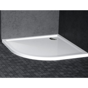 Piatto doccia semicircolare da incasso 90x90 cm Victory bianco lucido