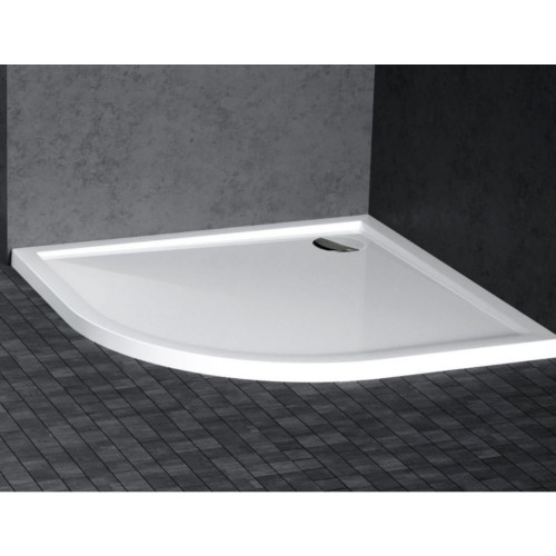 Piatto doccia semicircolare da incasso 90x90 cm Victory bianco lucido
