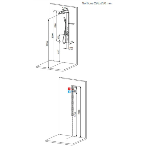 Colonna doccia con miscelatore meccanico Refis Plus cromo - Novellini