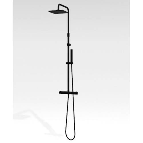 Colonna doccia 29x125h cm Easy2 soffione 20x20 nero opaco – Novellini