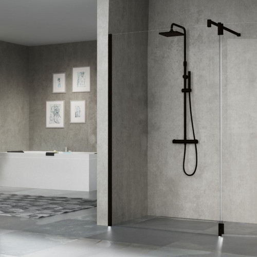 Colonna doccia 29x125h cm Easy2 soffione 20x20 nero opaco – Novellini