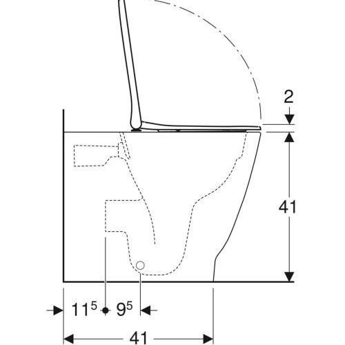 Vaso WC a terra Smyle Square Rimfree bianco - Geberit | Meglioalge