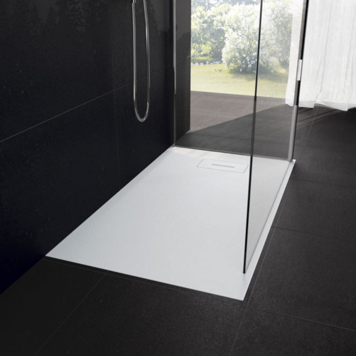 Piatto doccia 140x80 cm Novosolid bianco opaco - Novellini