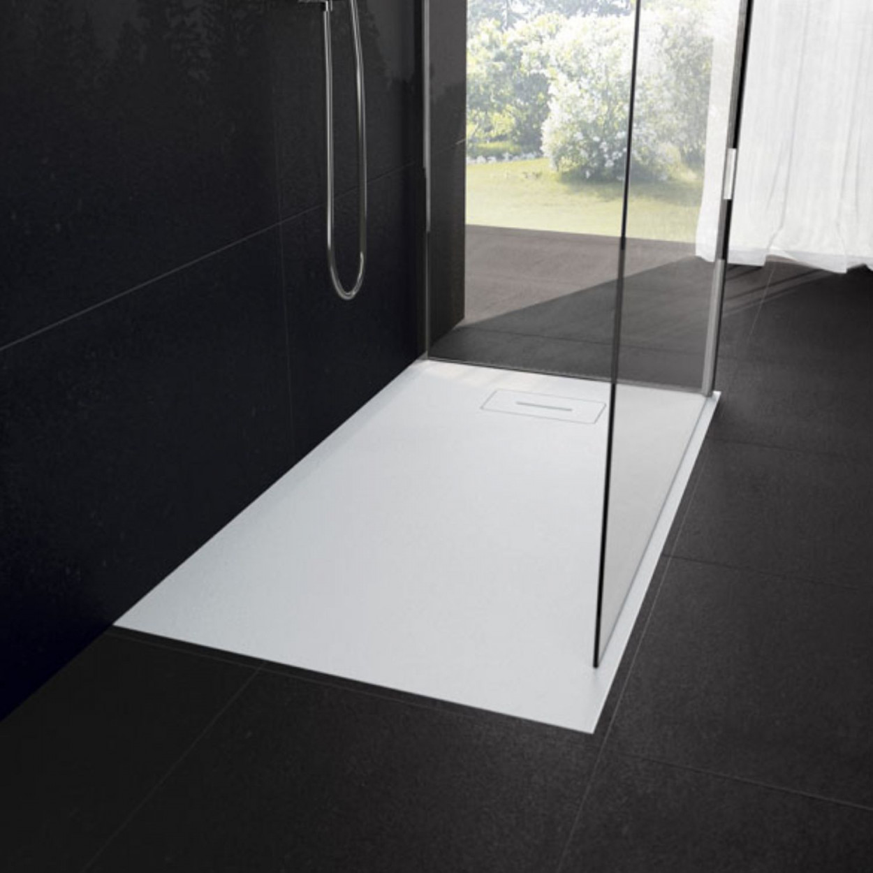 Piatto doccia 120x70 cm Novosolid bianco opaco - Novellini