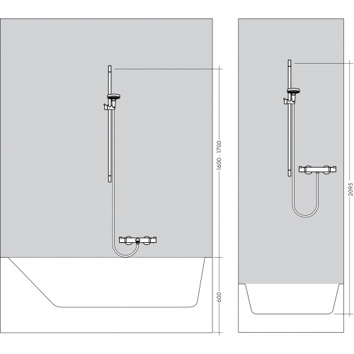 Set doccia con asta 65 cm e porta sapone Crometta Vario cromo - Hansgr