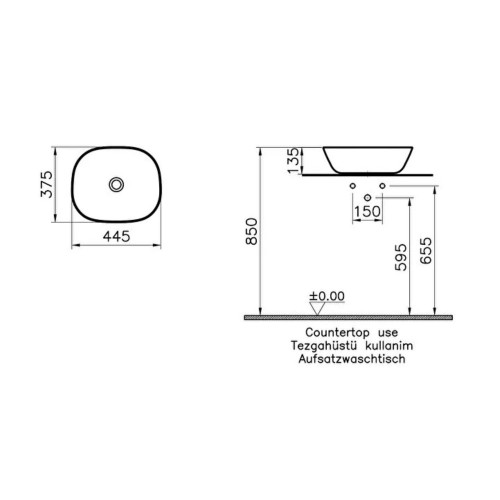 Lavabo da appoggio Plural Square 38x45 cm nero opaco - Vitra