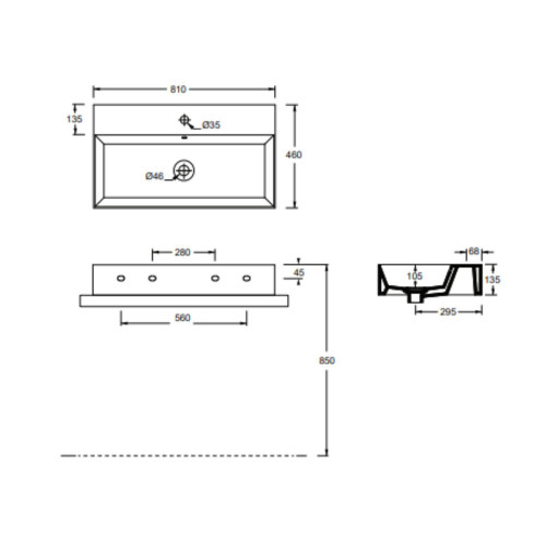 Lavabo sospeso SPY bianco lucido - Alice Ceramica