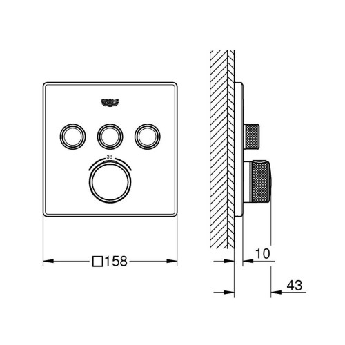 Miscelatore termostatico 3 vie Grohtherm Smartcontrol cromo Grohe