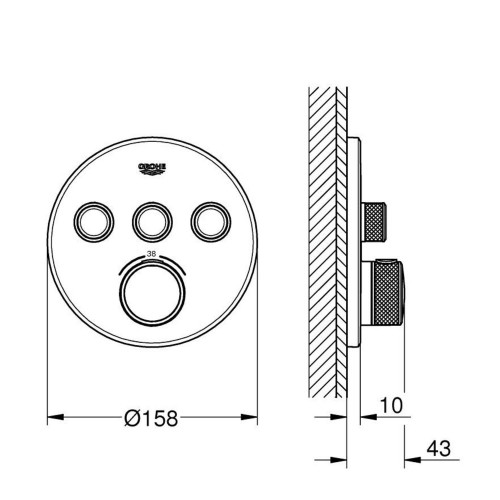 Miscelatore termostatico 3 vie Grohtherm Smartcontrol cromo - Grohe