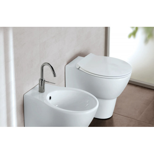 Bidet a terra filo muro monoforo Nido bianco lucido - Hatria