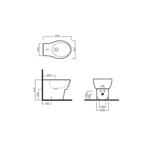 Bidet a terra filo muro monoforo Nido bianco lucido - Hatria