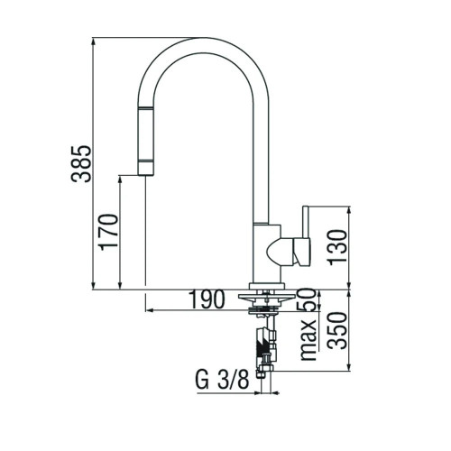 Miscelatore monocomando Live inox spazzolato Nobili con doccetta