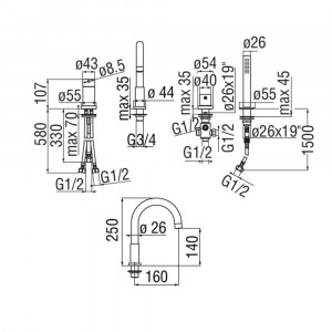 Miscelatore monocomando bordo vasca cromo Nobili | Meglioalge 2