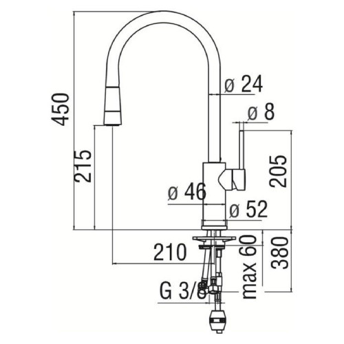 Miscelatore con doccetta per lavello Web cromo lucido - Nobili