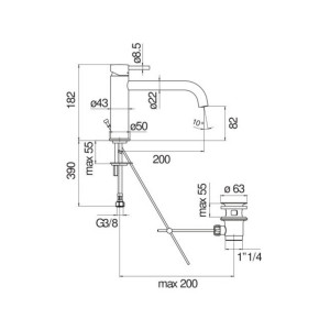 Miscelatore lavabo monocomando Live bocca lunga cromo - Nobili 2