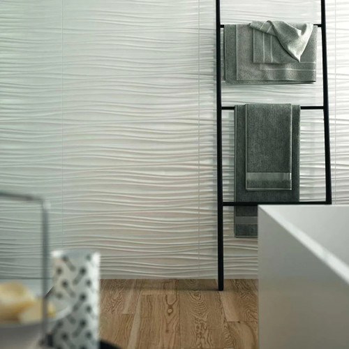 Absolute White Strutturato Twist 3D Sat 25x76 cm - Marazzi | Meglioalg