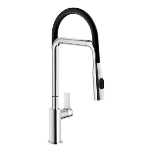 Miscelatore cucina Flag cromo/nero con doccetta - Nobili