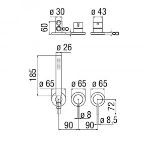 Miscelatore doccia incasso 2 vie Live nero opaco - Nobili | Meglioalge 2