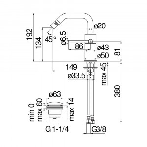 Miscelatore bidet monocomando con scarico cromo - Nobili | Meglioalge 2