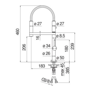 Miscelatore lavello Nobili Move nero opaco con doccetta estraibile 2