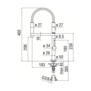 Miscelatore monocomando Move inox spazzolato con doccetta - Nobili 2