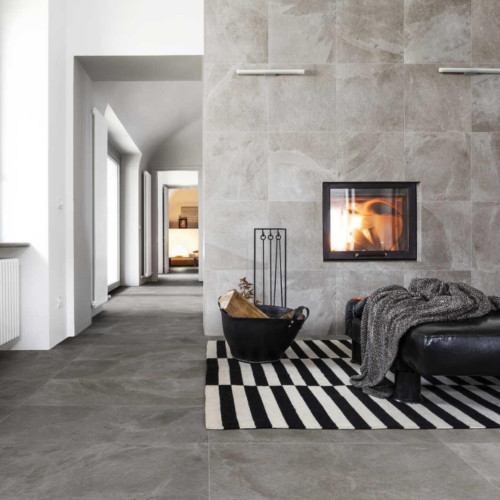 Mystone Ardesia Grigio Cenere 75x75 cm Rettificato - Effetto Pietra Ma