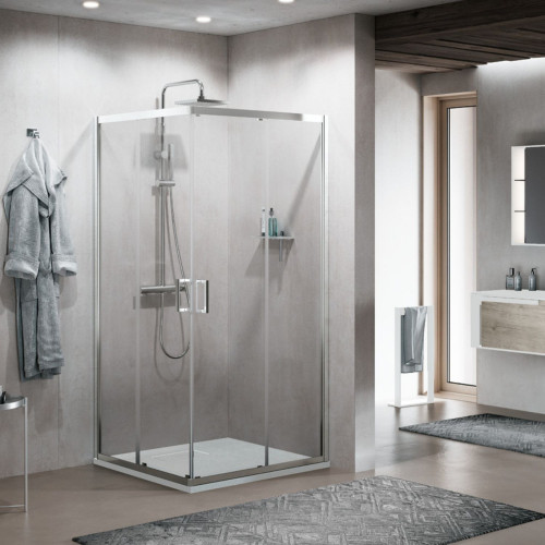 Box doccia Lato 117-120 cm Zephyros 2.0 cromo - Novellini