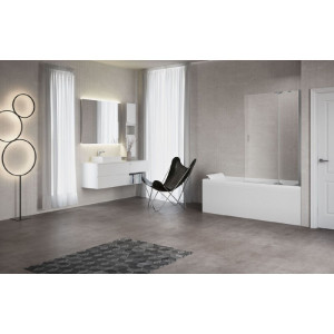 Sopravasca 1 anta girevole a 180° + 1 fisso in linea Kuadra 3V - Novel