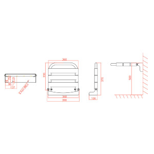 Seggiolino ribaltabile per doccia inox 304 bianco antibatterico  - Gom 2