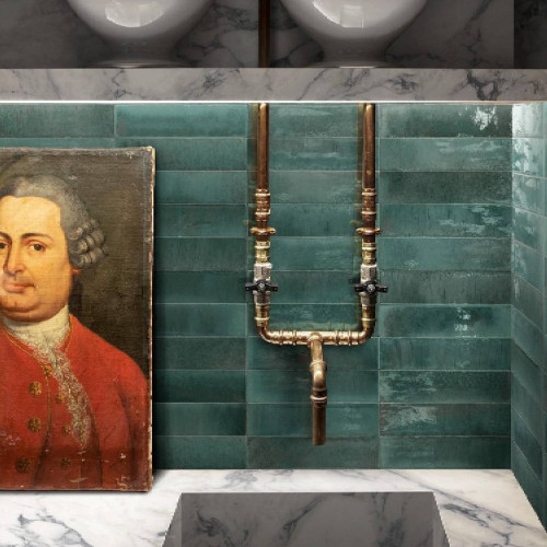 Crogiolo Lume Turquoise Lux 6x24 cm - Piastrelle di Design Marazzi