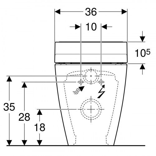 Vaso bidet pavimento bianco con sedile bidet Tuma Geberit | Meglioalge