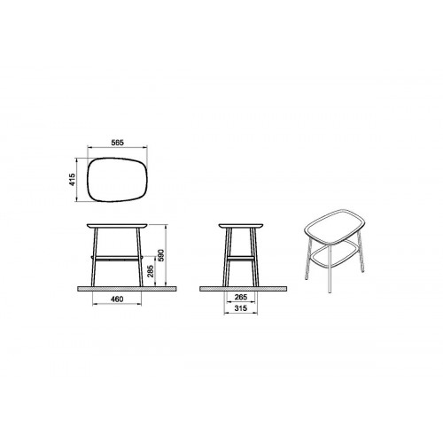 Tavolino 55 cm Plural beige opaco - Vitra
